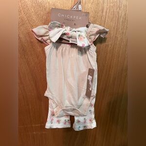 Chick Pea Pink Floral Baby Set